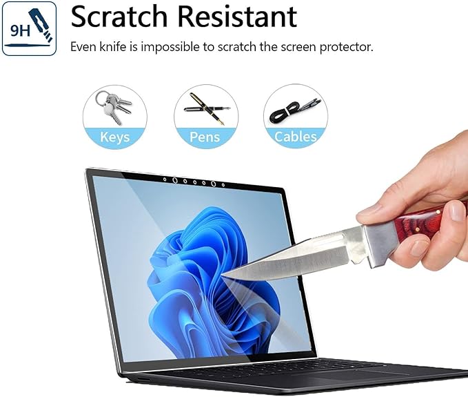 Megoo Screen Protector for Surface Laptop 6/5 13.5 Inch,Tempered Glass/Easy Installation/Ultra Clear/Round Edge, Compatible for Microsoft Surface Laptop 4/3/2/1, 2-Pack