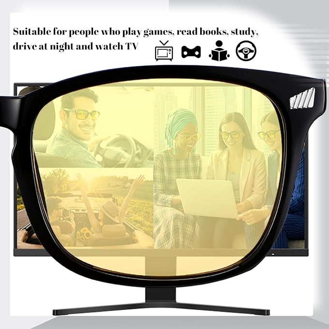 Polarized Sunglasses for Women Men, Night Driving Glasses Anti Glare Yellow Lens UV 400 for Day Night Use