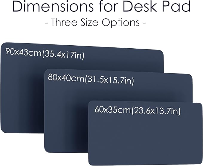 WAYBER Leather Desk Pad Protector, Waterproof Mouse Pad, PU Desk Mat, Office Desk Cover, Desk Writing Mat for Office/Home/Work/Cubicle (Blue/Yellow) 31.5x15.7in