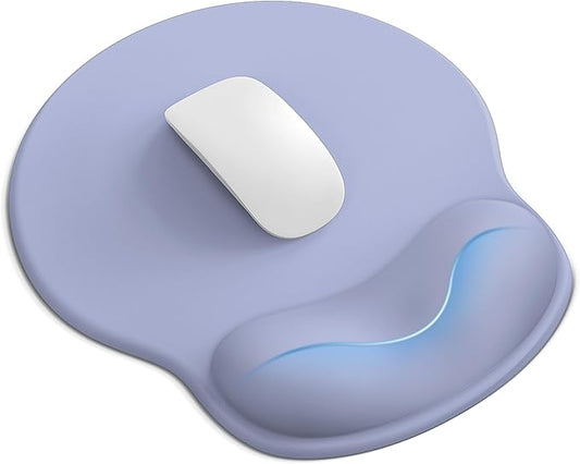 Mouse Pad with Wrist Rest, Ergonomic Mouse Pads for Desk, Office Non-Slip Mousepad with Gel Wrist Support(Purple, 10.6''L x 9''W)