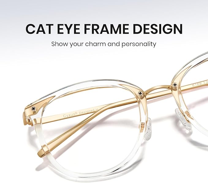 Cyxus Blue Light Glasses Photochromic Lens for Women, Fashionable Computer Glasses on Office Reduce Eye Strain Anti Migraine Great for Working Reading