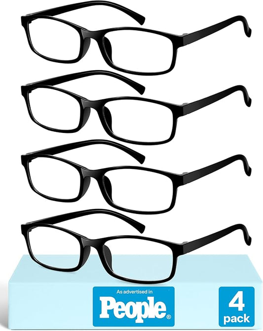 Gaoye +0.0 Reading Glasses Men - Blue Light Blocking Lenses, TR90 Frames, UV400 - Eyeglasses with Clear Vision