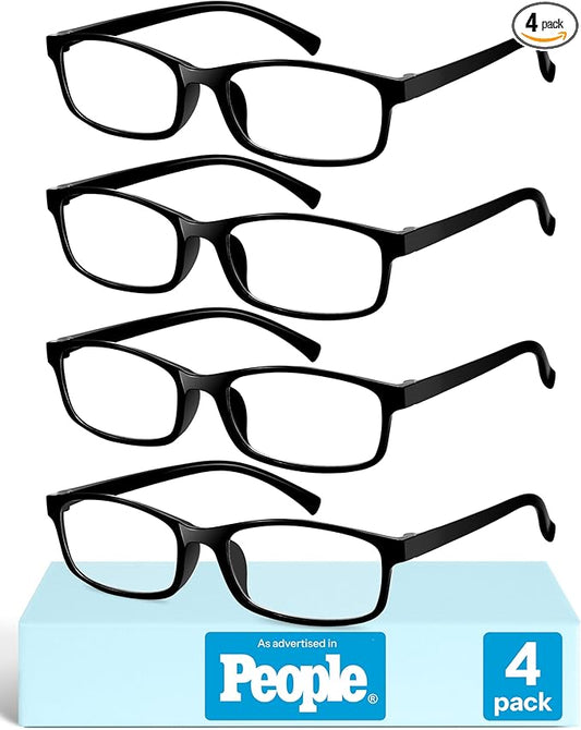 Gaoye +2.0 Reading Glasses Men - Blue Light Blocking Lenses, TR90 Frames, UV400 - Eyeglasses with Clear Vision