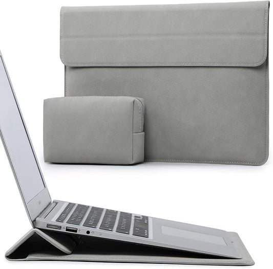 HYZUO 15 Inch Laptop Case Bag Sleeve with Stand for MacBook Air 15 M5 M4 A3241 M3 A3114 M2 A2941 2026-2023, 15" Surface Laptop 7/6/5/4/3, MacBook Pro 15 A1990 A1707 2019-2016, Light Gray