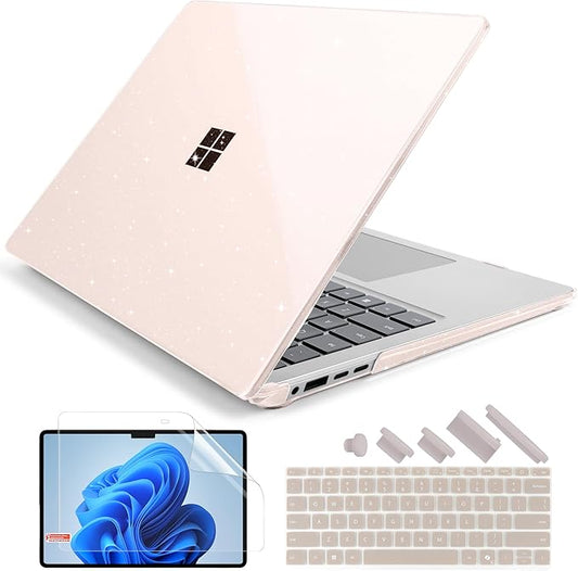 Batianda Premium Crystal Case for 13.8" Microsoft Surface Laptop Copilot+ PC 2024 (7th Edition) Lightweight Durable Scratch-Resistant, with Keyboard Cover & Screen Protector, Starlight