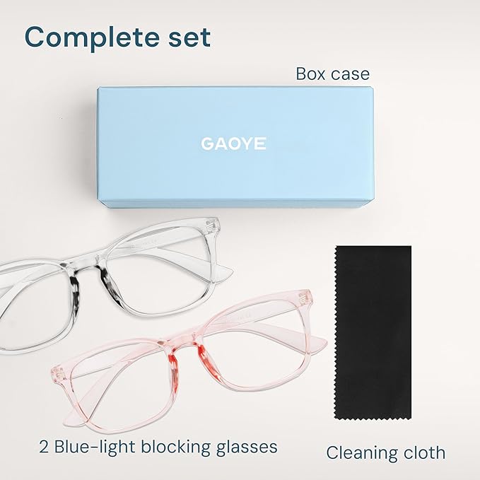 Gaoye Eyewear Frames for Men - Blue Light Blocking Square Glasses, Anti UV Ray Computer Gaming, Blue Blockers for Women