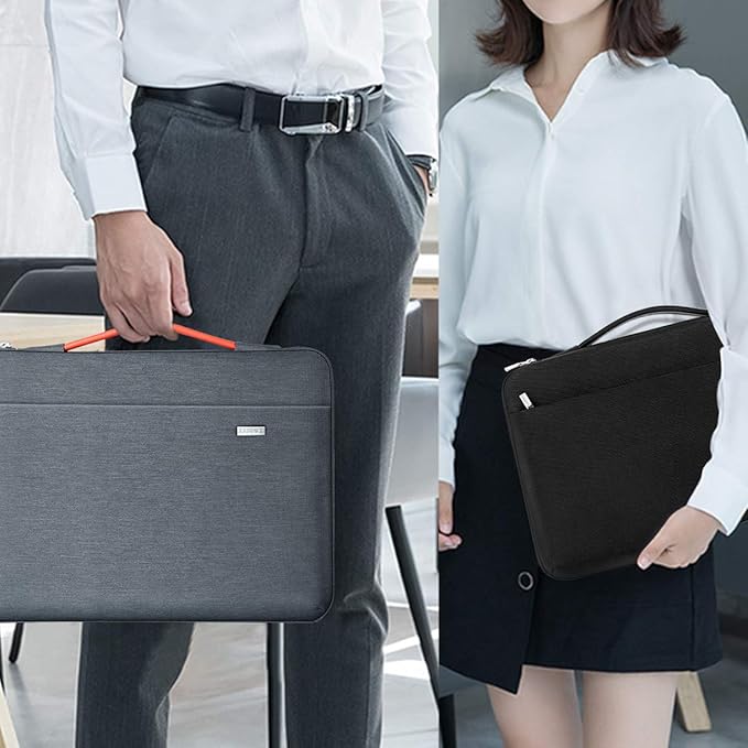 LANDICI 360°Laptop Sleeve Case 15.6 16 Inch Compatible with MacBook Pro 16 M1/M2/M3/M4 2019-2025, 15.6-16” Hp Dell Lenovo Acer Asus, Waterproof Computer Bag Cover with Handle, Grey