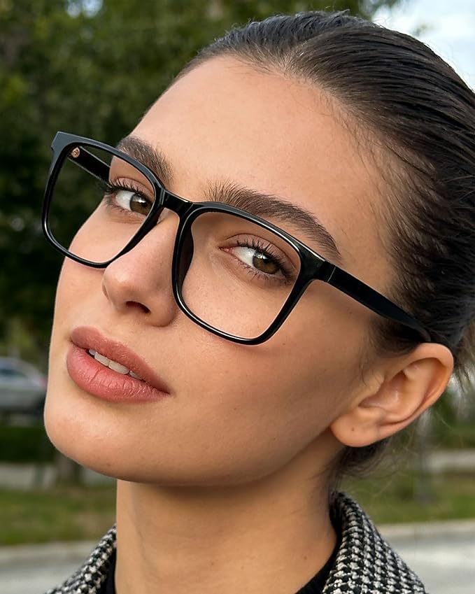 TEAPLMTT Blue Light Blocking Glasses Oversized Square Computer Glasses Anti Blue Light for Women Men