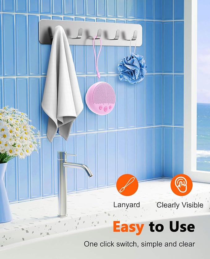LENRUE Shower Speaker, Bluetooth Waterproof Speaker Wireless, Portable Speakers with Clear Loud Sound, Suction Cup, Lanyard, Ideas Gifts