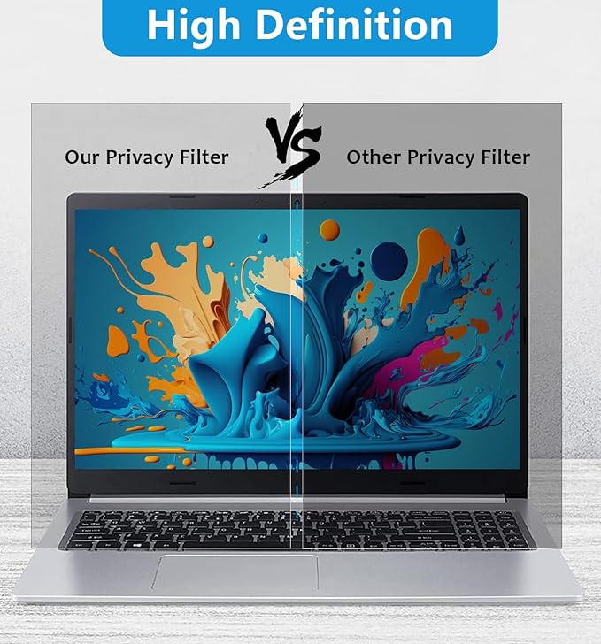 FILMEXT 14 Inch Laptop Privacy Screen Compatible with Lenovo Hp Dell Acer Asus Thinkpad Envy Xps -16:10 Aspect Ratio, Removable computer laptop privacy screen filter anti-blue light Anti Spy Shield