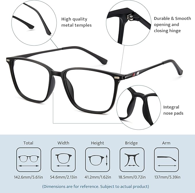 Cyxus Blue Light Blocking Glasses for Men and Women, Ultra Lightweight TR90 Metal Frame Computer Glasses for Gaming, Office, Reading, Digital Screen Protection 8208T02