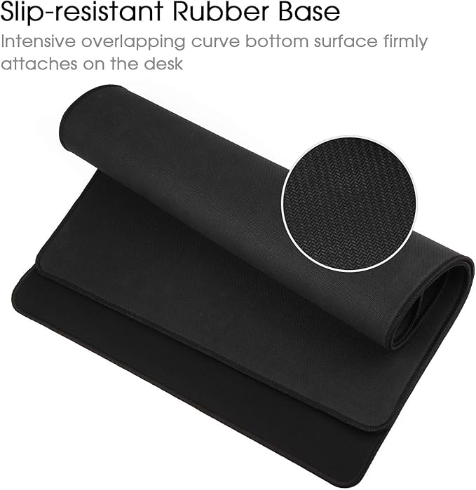 Gaming Mouse Mat/Mouse Pad 35.4x15.7x0.12Inch | XXL Mouse pad | Table mat/Large Size | Improved Precision and Speed | Rubber Base for Stable Grip on Smooth Surfaces Non-Slip (90x40 Black004)