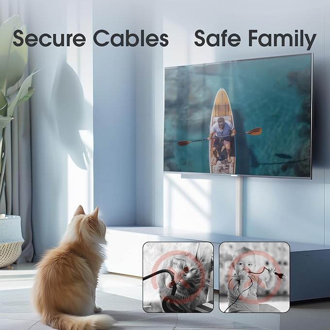 Wire Covers for 2 Cords TV on Wall, 47in Paintable Cable Hider, Medium Cable Management Kit, Cord Hiding for Wall White, W0.95in H0.47in - Image 5