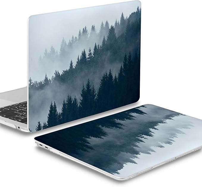 Mektron for MacBook Air 13 inch Case 2021-2018 Release A2337 M1 A2179 A1932, Plastic Hard Shell Case Only Compatible with MacBook Air 13 inch Retina Fits Touch ID, B-Misty Forest C132