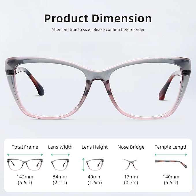 DOERAYM Blue Light Glasses for Woman: Amber Tint Reading Glasses for Night Shift Nurses & Office Workers