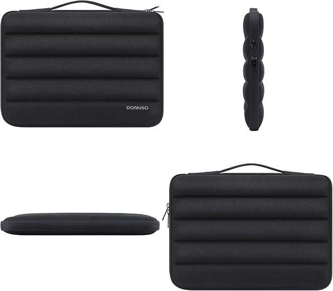 DOMISO 17.3 inch Laptop Sleeve Bag Shockproof Protective Carrying Case Water-Resistant Handbag with Handle Compatible with 17.3" Notebook/HP Pavilion Envy 17/Dell/IdeaPad/LG Gram/MSI,Black