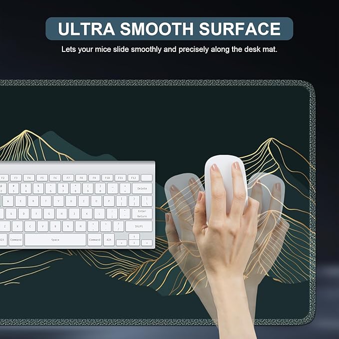 iLeadon Large Mouse Pad - XXL Extended Gaming Mouse Pad with Stitched Edges, Keyboard Mat for Work, Game, Office, Home (Cyan)