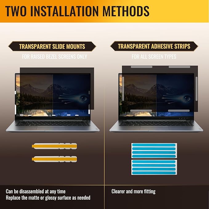 14 Inch Privacy Screen for Laptop with 16:9 Widescreen Laptop Blue Light Screen Protector - Anti-Glare - Anti-Scratch Protector Film for Data Confidentiality Privacy Shield
