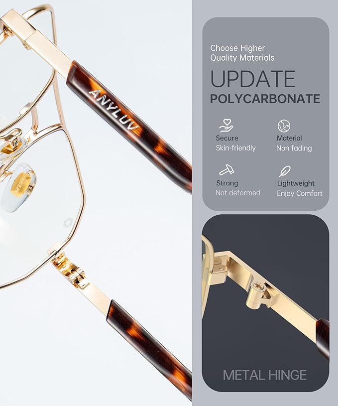 ANYLUV Blue Light Glasses for Woman/Men, Blue Light Blocking Glasses Women Computer Gaming Glasses for Eye Protection