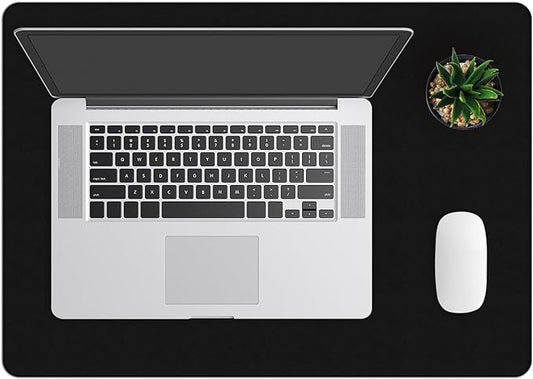 ZBRANDS Leather Desk Mat for Keyboard and Mouse 24" x 17", Midnight Black Desk Pad, Extended Non-Slip Rectangular Keyboard Pad, Laptop and Desktop Computer Keyboard and Mouse Pad, Desk Blotter Mat
