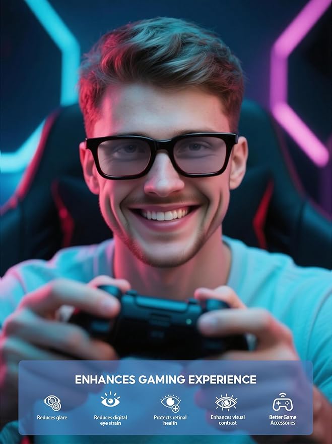 VMJFBJ Blue Light Glasses For Women/Men Computer Reading Gaming Improve Sleep Reduce Eye Strain Gift Package Purple