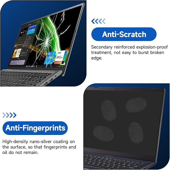 2 Pack 15.6 inch (1920x1080P) Laptop Blue Light Screen Protector, Eye Protection Anti-Scratch and Anti-Glare Screens for Laptops 15.6’’ with 16:9 Aspect Ratio