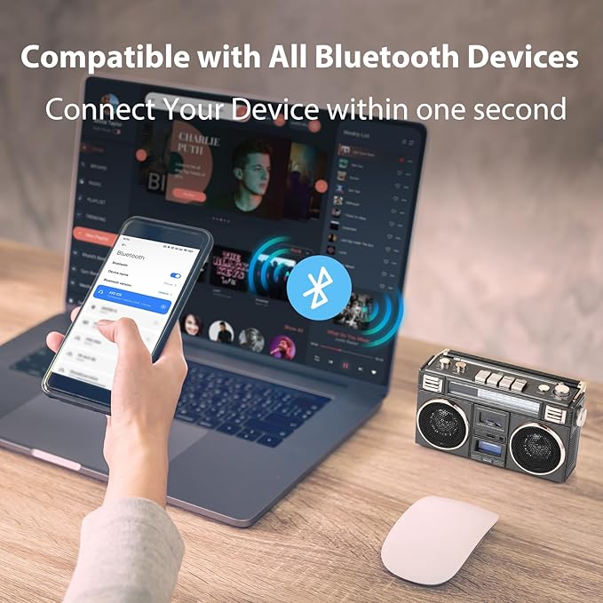 ANTPO Retro Vintage Radio Bluetooth Speakers Vintage Decor Small Wireless Speakers Stereo Radio Portable FM with Rich Bass Speakers Support TF Card for Home/Outdoor/Gift