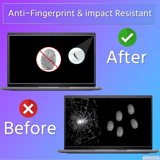 (2-Pack) 15.6" Laptop Screen Protector Tempered Glass for 15.6 HP/Dell/ASUS/Sony/Samsung/Lenovo/Acer/MSI/LG and All Other Brands 15.6" 16:9 Laptop, 9H Hardness, Anti Fingerprint, No Bubble, HD