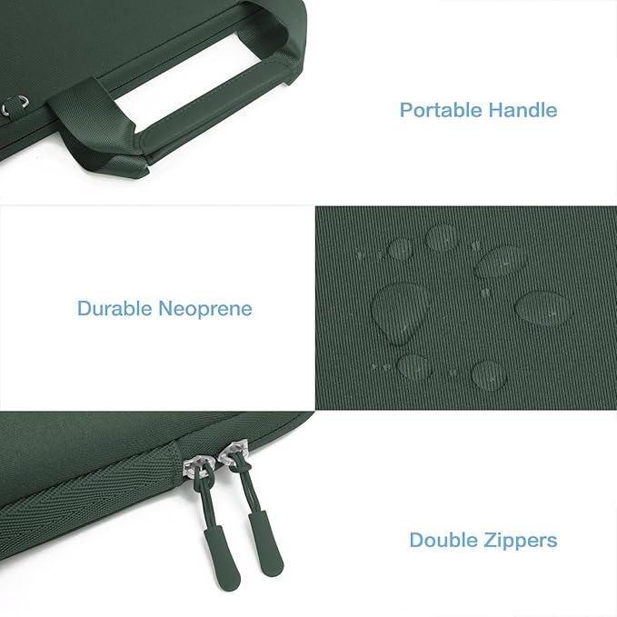 MOSISO Laptop Case 13 inch, Laptop Sleeve Bag Compatible with MacBook Air M5 M4 M3 M2 M1 2026-2018 / Neo 13 / Pro M2 M1, Neoprene Carrying Computer Bag with Handle&Detachable Small Case, Emerald Green