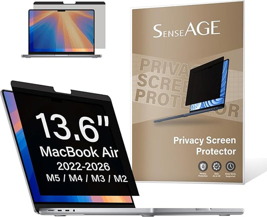SenseAGE Magnetic Privacy Screen Filter for MacBook Air 13.6 inch (2022-2025, M2, M3, M4), Removable Laptop Privacy Screen Protector, Anti-Blue Light Glare, Compatible with MacBook Air 13.6"