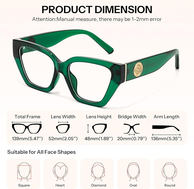 FEISEDY Women Cat Eye Blue Light Blocking Glasses Trendy Cateye Design for Daily Wear B0350