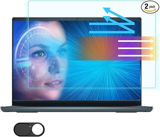 2 Pack 13.3Inch Laptop Anti-Blue Screen Protector for HP/Dell/Asus/Acer/Sony/Samsung/Lenovo/Razer Blade Aspect Ratio 16:9 Anti-Glare Anti-fingerprint with Camera Cover