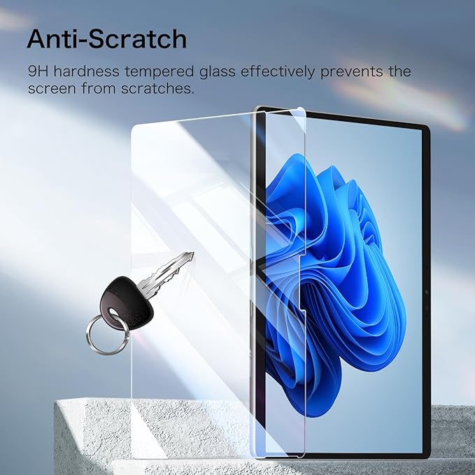 Fintie 2 Pack Screen Protector for 13 inch Microsoft Surface Pro 11/10/9/8/X, 9H Tempered Glass/HD Clear/Anti Scratch/Support Surface Pen