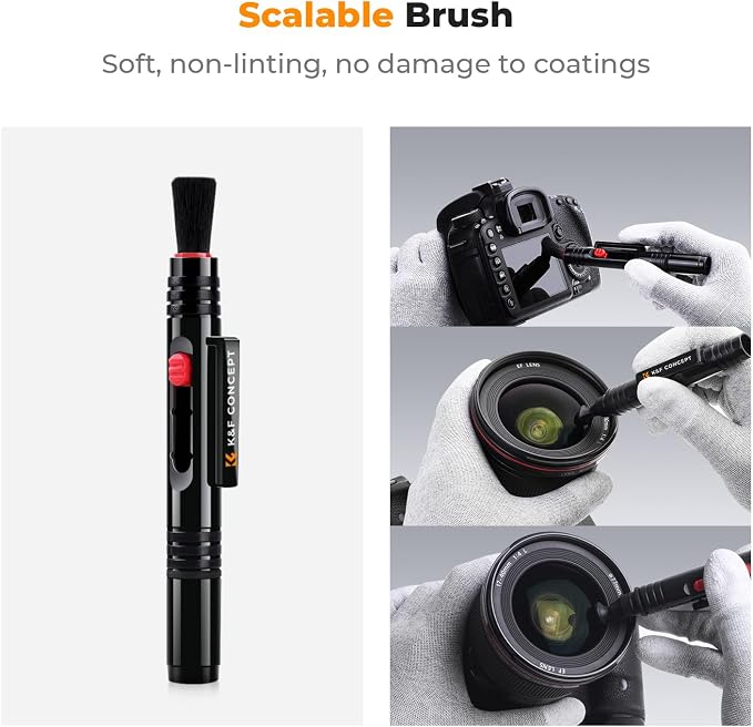 K&F CONCEPT Professional Lens Cleaning Pen*3 with Soft Brush, Carbon Head Lens Cleaning Pen Compatible with Canon, Nikon, Pentax, Sony Digital Camera Cleaning,AR VR Glasses Cleaning - Image 2