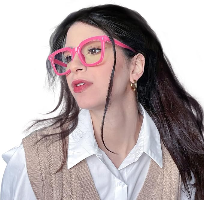 VISOONE Square Blue Light Blocking Glasses TR90 Anti Glare Computer Gaming for Women Men NOE