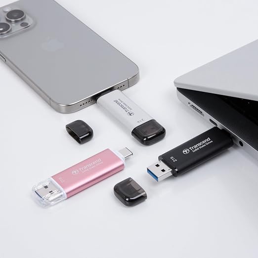 Transcend ESD310 512GB External SSD, Up to 1,050MB/s, Dual USB Flash Drive for iPhone/iPad/Mac/Windows, Android/Tablet/PC, USB 3.2 Gen 2 Thumb Drive Photo Stick, 2-in-1 Type C &Type A Memory Stick - Image 9