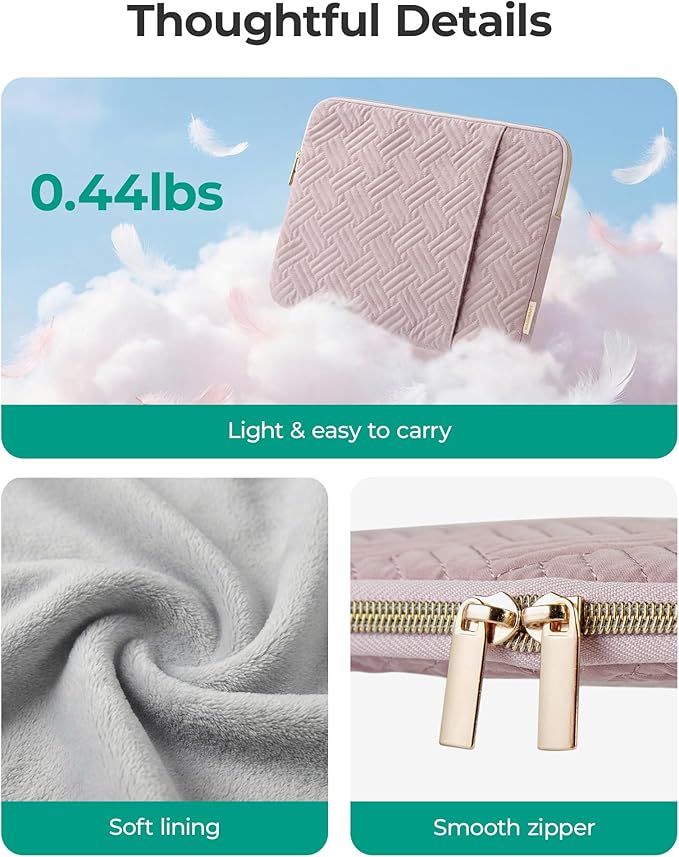 BAGSMART Laptop Sleeve Bag Compatible with MacBook Air/Pro, 13-13.3 inch Notebook, Compatible with MacBook Pro 14 Inch, MacBook Air M2 Sleeve 13 Inch, Repellent Protective Case with Pocket, Navy Blue