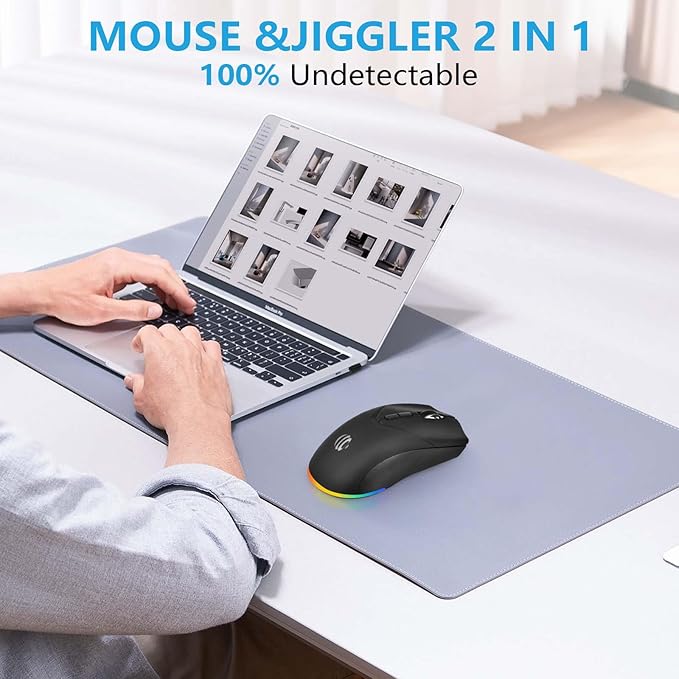 Wireless Bluetooth Mouse, Rechargeable USB Optical Mouse, 3 Adjustable DPI, LED Silent Dual Mode(Bluetooth 5.2 and 2.4G) Wireless Mouse for Laptop, PC, Mac???Ipad???Wide Compatibility. (Black)