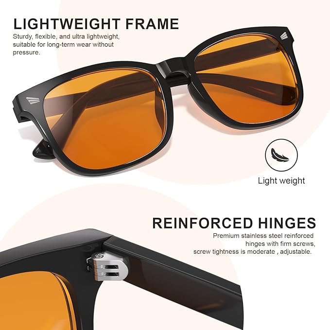 hunsquer Blue Light Glasses for Woman/Men Computer Blue Light Glasses