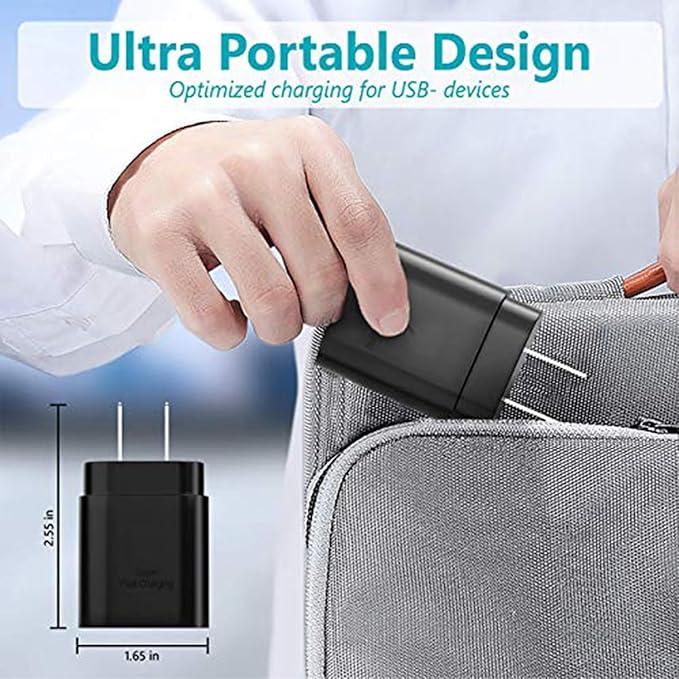 TT&C USB C Block 30W PD Super Fast Charger Type C Plug Cube Wall Adapter Power Brick Compatible with iPhone 17, 17e, 17 Pro Max, 16, 16e, 15, 14, 13, 12, iPad, mini, Galaxy S25, S24 (Black 1Pack)