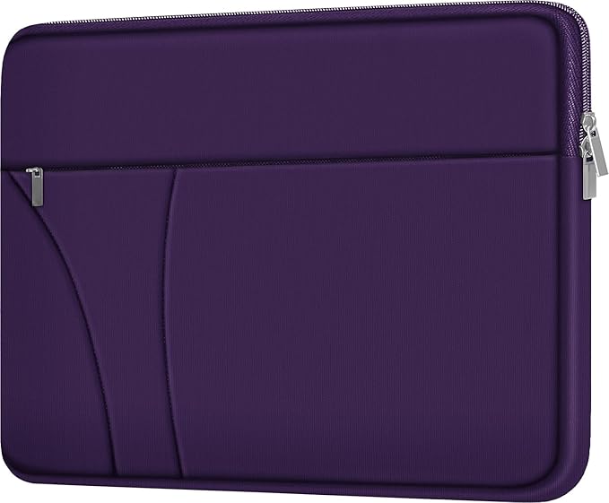 Laptop Sleeve Case 14 inch, Slim Traveling Laptop Cover with Zippered Pocket, Shockproof Protective Carrying Briefcase Computer Bag for 14" MacBook Air/Pro, HP, Dell, Lenovo, Acer, Dark Purple