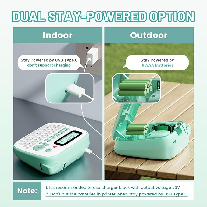 Label Maker Waterproof-Labels, Desktop Label Maker for Kids, D210S Handheld Labeler Machine with Tape-12mm 0.47 Laminated White, Multiple Symbols for Home Office School Kids Teachers Gifts