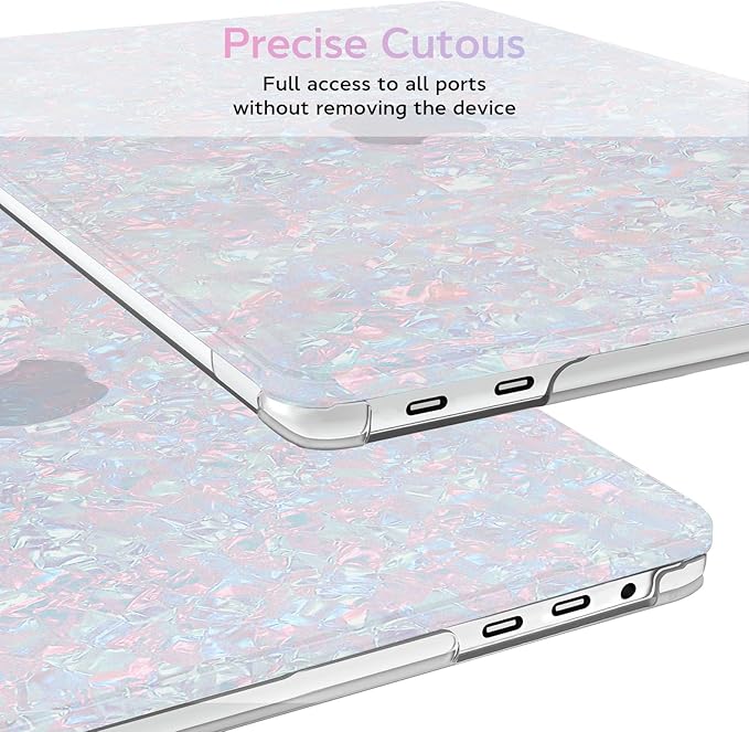 BELKA Compatible with MacBook Pro 13 inch Case M2 2025 2024 2023 2022 2021-2016 A2338 M1 A2251 A2289 A2159 A1989 A1708 A1706, Plastic Hard Shell Case+Keyboard Cover+Screen Protector, Shiny Pearl