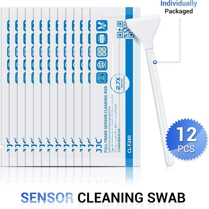 12pcs 24mm Full Frame Sensor Microfiber Cloth Cleaning Swab Cleaning Stick for Reflex & Mirrorless Digital Camera CCD CMOS Disposable Camera Sensor Swab Kit - Image 2