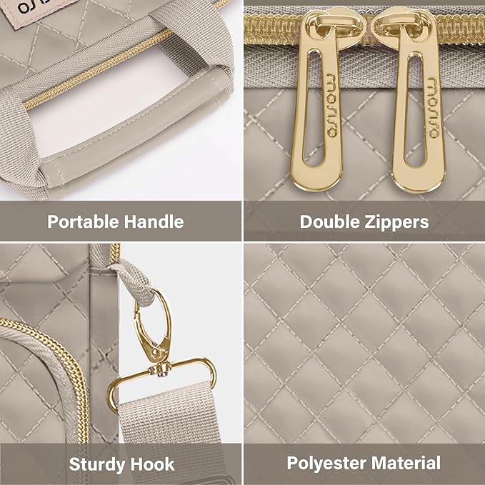 MOSISO 12.9 inch Tablet Sleeve Bag for iPad Pro 13 M4&iPad Air 13 M3 M2,iPad Pro 12.9 M2 M1 6/5,Surface Laptop Go 12.4,Galaxy Tab S8+/S9+ 12.4,Square Quilted Carrying Case with 2 Pockets, Taupe Brown