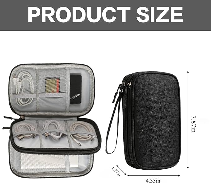 Data cable storage bag, charger, portable power bank, charging cable bag box, digital organizer bag