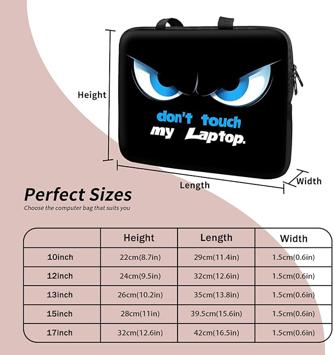 Laptop Sleeve Case Bag 15 inch, Don't Touch Slim Carrying Case Handbag Travel Laptop Bag for 15 inch MacBook Air M3/M2/15 Pro/Surface Laptop 7/6/5/4/3/ Dell XPS 15 Plus