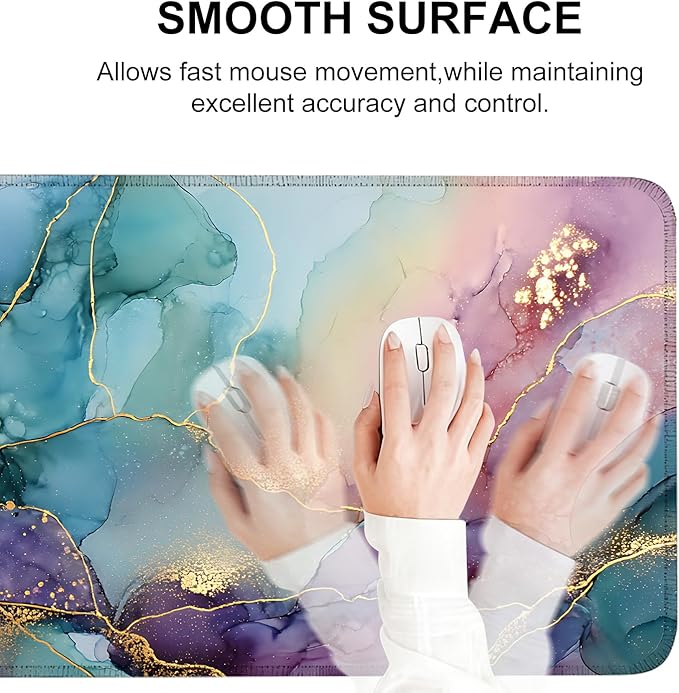 Mouse Pad, Large Anti-Slip with Stitched Edges Desk Mat Desktop Laptop Computer Desk Keyboard Mat,Table Protector Blotter Mat (Purple, 31.5" x 11.8")