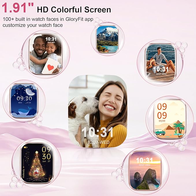 Smart Watch for Women Men(Answer/Make Call), 2025 New 1.91" HD SmartWatch, Fitness Watch with 120+ Sport Modes, IP68 Waterproof, Heart Rate/Sleep Monitor, Pedometer, Activity Tracker for Android iOS