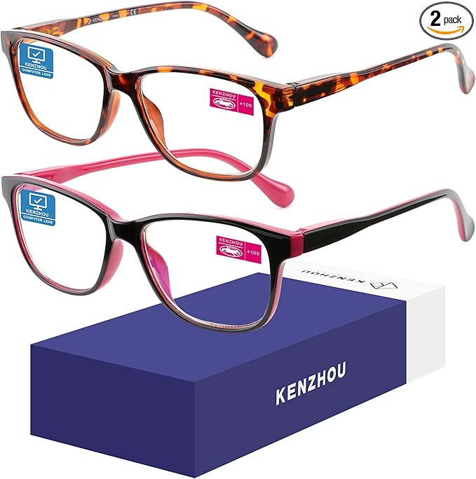 K KENZHOU Blue Light Glasses for Woman Men Bluelight Blocking Glasses for Computer Gaming Phones,Anti Eye Strain & UV Glare